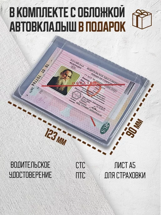 Barsalini Land Обложка для автодокументов натуральная кожа универсальная, фиолетовый, фото 5