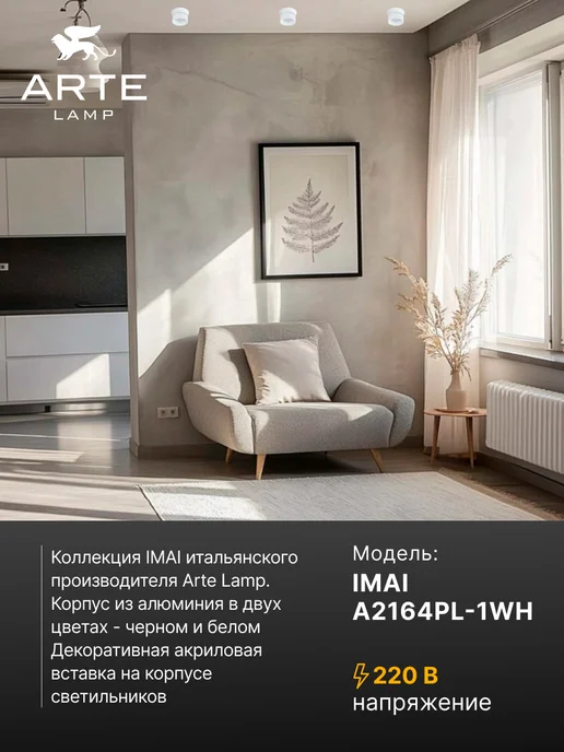 Arte Lamp Точечный встраиваемый светильник IMAI A2164PL-1WH, белый, фото 2
