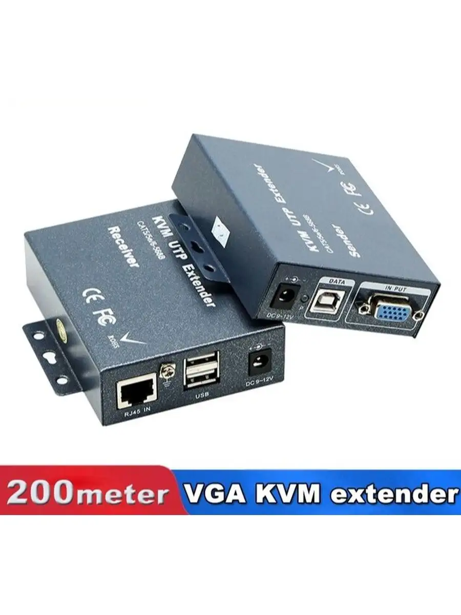 Удлинитель видео vga+usb KVM extender 200 метров MRM-POWER 41186199 купить  в интернет-магазине Wildberries