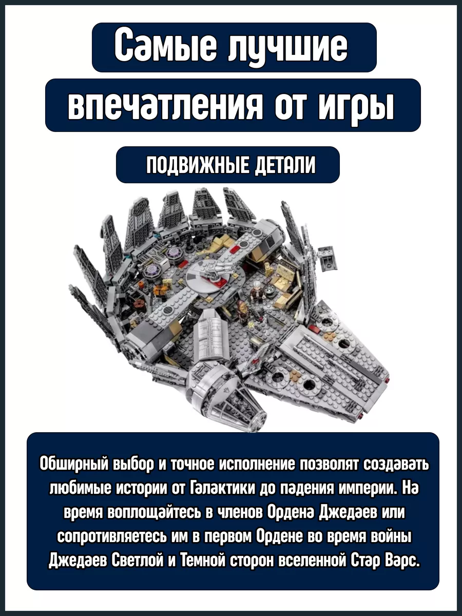 Конструктор Star Wars Звёздные Войны Сокол Тысячелетия LEGO 41186319 купить  за 3 560 ₽ в интернет-магазине Wildberries