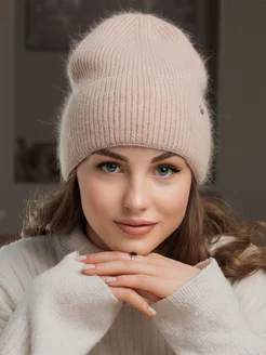 Шапка женская из ангоры зимняя бини Dika Knit 41220050 купить за 960 ₽ в интернет-магазине Wildberries