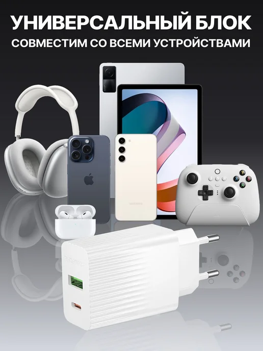 Borofone Блок быстрой зарядки Type-C и USB для iPhone и Android 30W, 30 Вт, фото 7