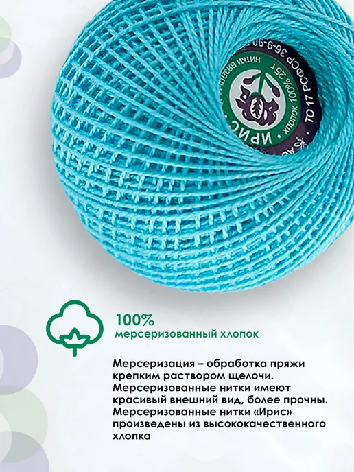 ПНК им. Кирова Нитки Ирис, 2 мотка, цвет 3006, голубой, фото 3