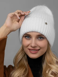 Шапка зимняя из ангоры на флисе бини Dika Knit 41381430 купить за 619 ₽ в интернет-магазине Wildberries