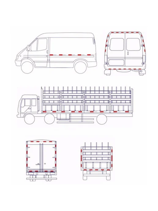 Светоотражающая лента самоклеящаяся красная 5 см х 3 м, белый, фото 5