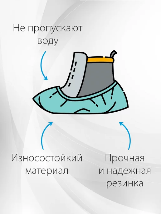 Амарант Бахилы полиэтиленовые 100 пар, голубой, фото 4