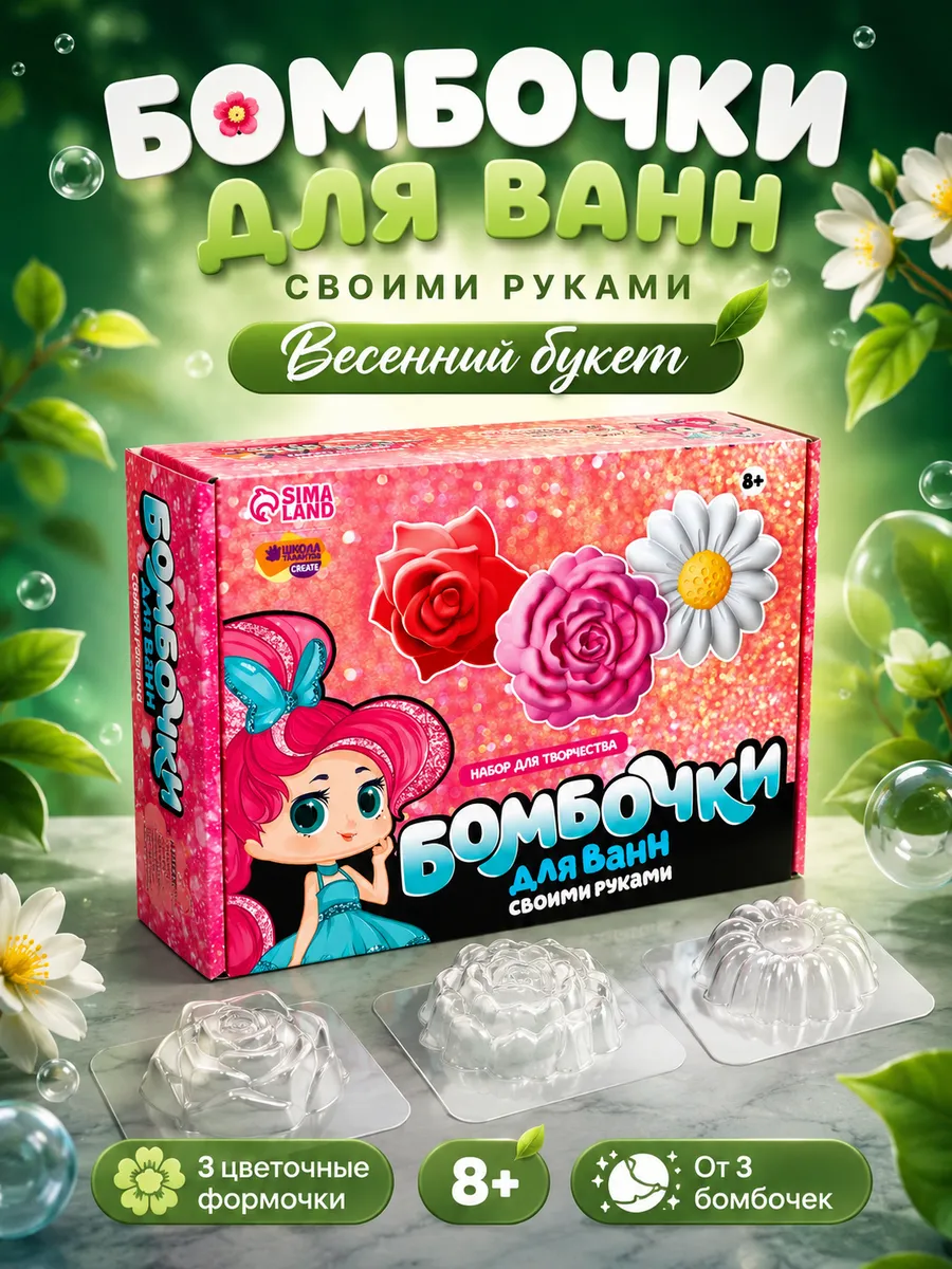 Бомбочки для ванн своими руками "Весенний букет"