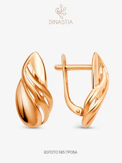 Серьги женские золотые 585 крупные без вставок DINASTIA.GOLD 41485530 купить за 18 237 ₽ в интернет-магазине Wildberries