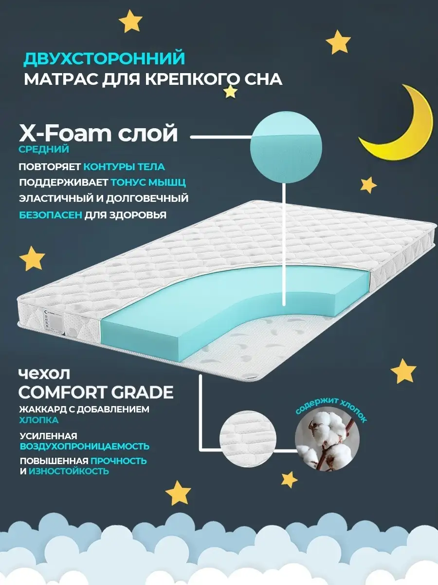 Матрас 80х160 ортопедический X-Sleep 41502658 купить в интернет-магазине  Wildberries