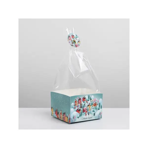 Новогодний пакет с жестким дном