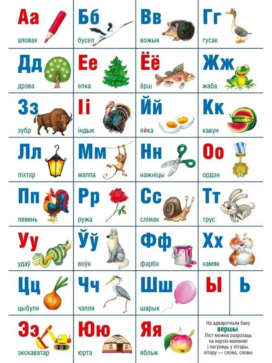 Алфавит белорусский Учебно-наглядное настенное пособие Аверсэв 41555947  купить в интернет-магазине Wildberries