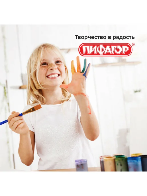 Пифагор Школьные кисти, набор 5 шт, синтетика, 5 шт, фото 4