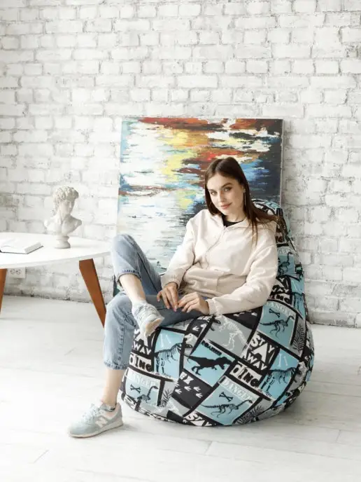 Bean-Bag Кресло мешок велюр 3XL для детей, коричневый, фото 5