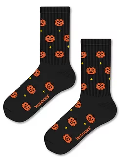 Носки с принтом Хеллоуин Halloween Тыквы MySocks 41798651 купить за 265 ₽ в интернет-магазине Wildberries