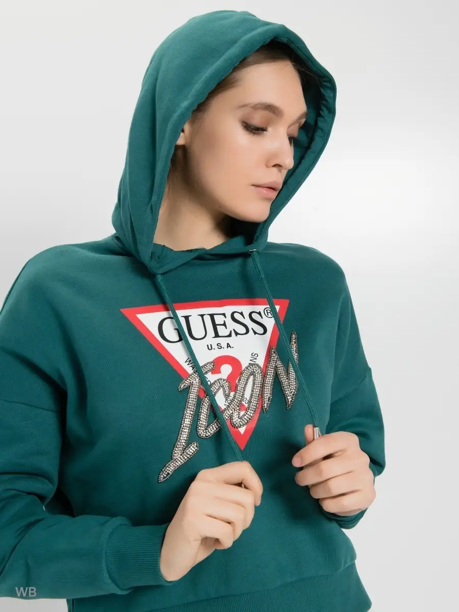 Green shop guess hoodie