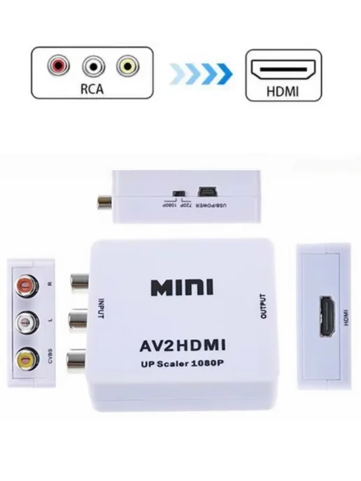 Кабель - переходник HDMI - 3x RCA (AV белый-красный-желтый), 1,5 метра