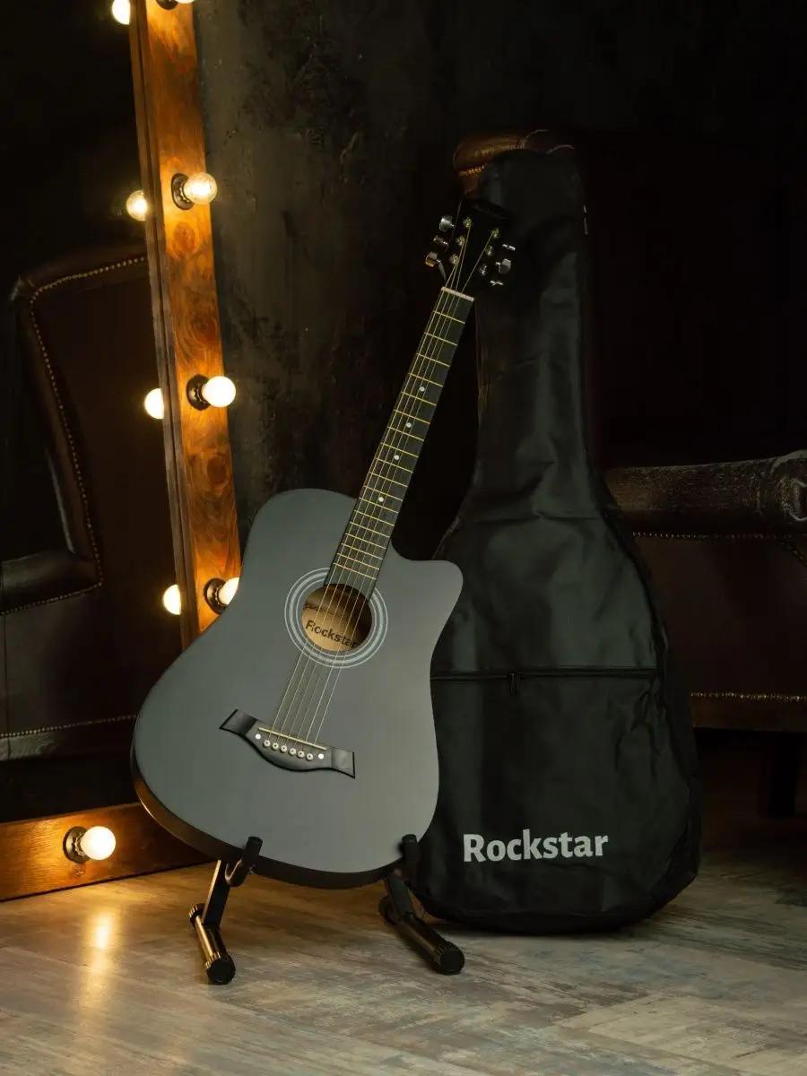 Гитара акустическая с набором ROCKSTAR. 41926267 купить за 5 120 ₽ в  интернет-магазине Wildberries