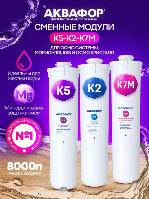 Аквафор Фильтр для воды картридж К5-К2-К7М, вариант