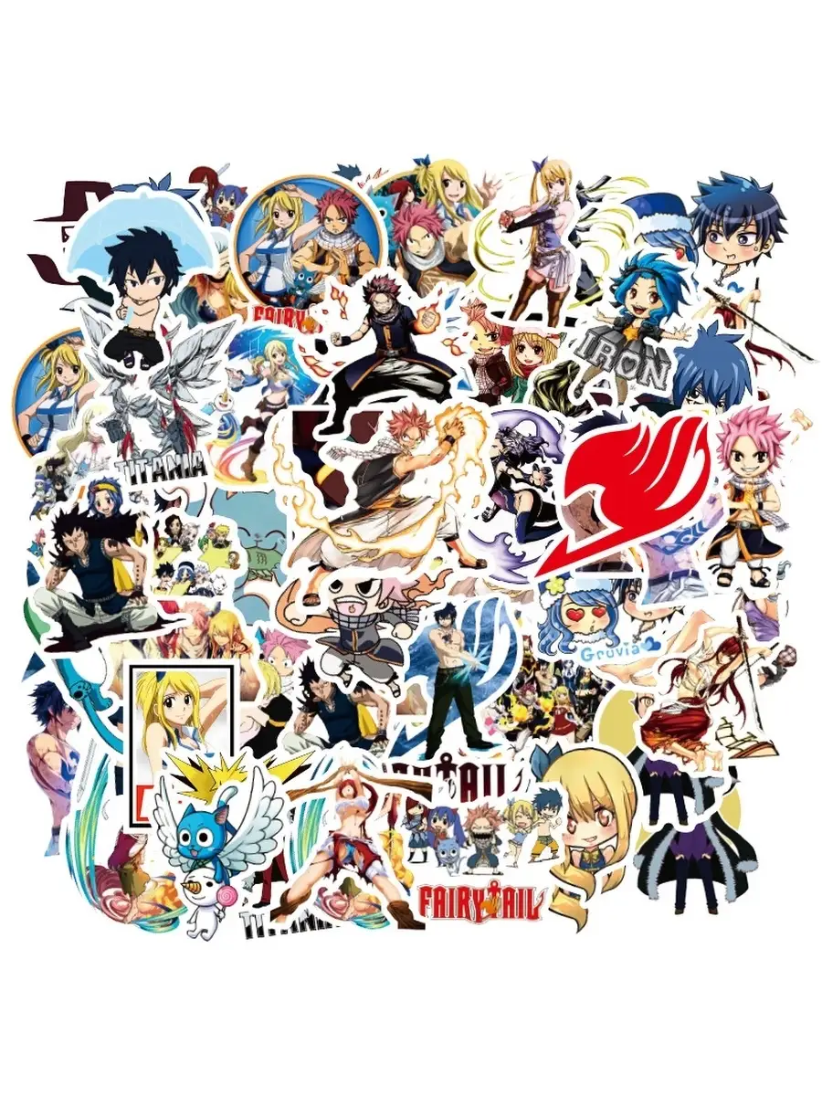 Наклейки Хвост феи / Fairy Tail водостойкие 50шт (4-7см) Fanstick 41987910  купить за 180 ₽ в интернет-магазине Wildberries