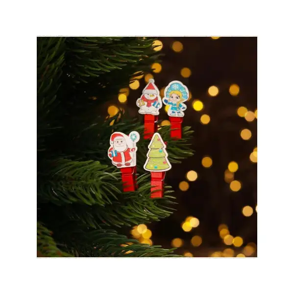 Прищепки  декоративные новогодние 10 шт