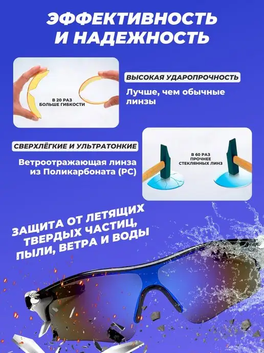 Glasses way Очки спортивные, синий, фото 6