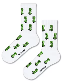 Носки с принтом Майнкрафт Minecraft MySocks 42323850 купить за 288 ₽ в интернет-магазине Wildberries