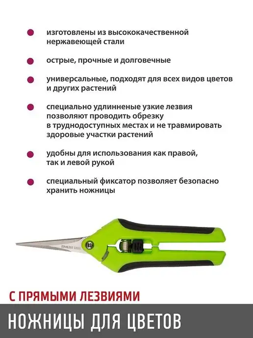 Garden Show Ножницы для цветов с прямыми лезвиями, вариант, фото 3
