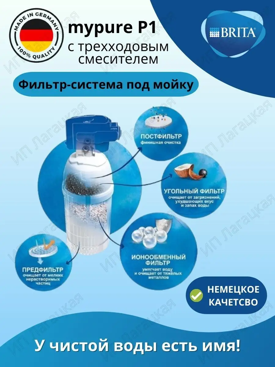 Фильтр-система для воды под мойку Brita mypure P1 Brita 42373114 купить за  21 482 ₽ в интернет-магазине Wildberries