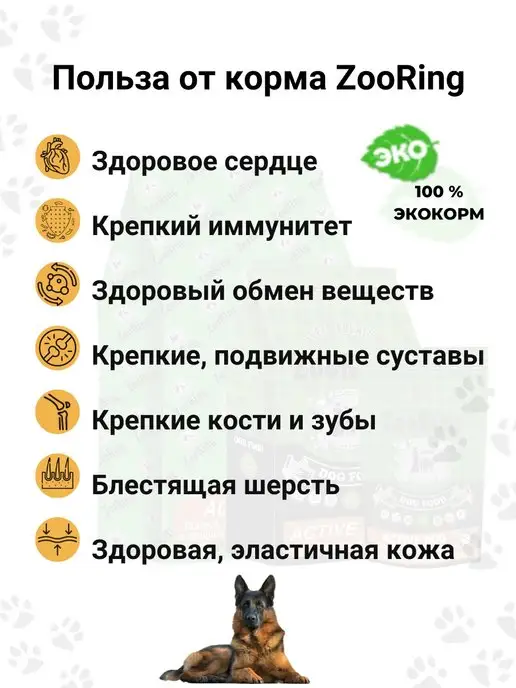 Сухой корм ZooRing Active Dog для собак, лосось, 20 кг, фото 3