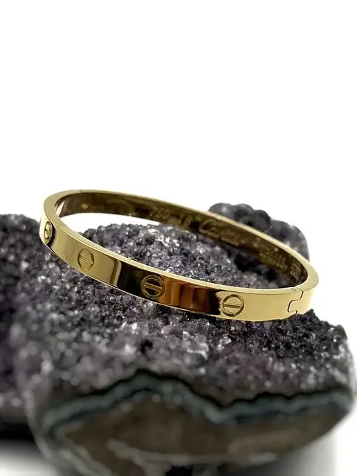 dari accessory Браслет стальной жесткий на защелке, желтый, фото 7