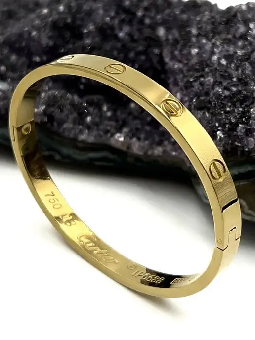 dari accessory Браслет стальной жесткий на защелке, желтый, фото 8
