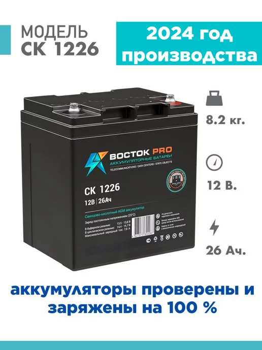 Восток Аккумулятор CK 1226 12V 26Ah