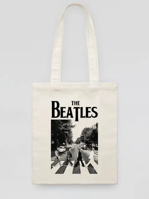 Дари! Сумка шоппер Beatles Abbey Road Битлз, бежевый