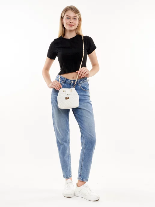 IL Riccio Клатч вечерний на цепочке свадебный сумочка-мешок, белый, фото 3