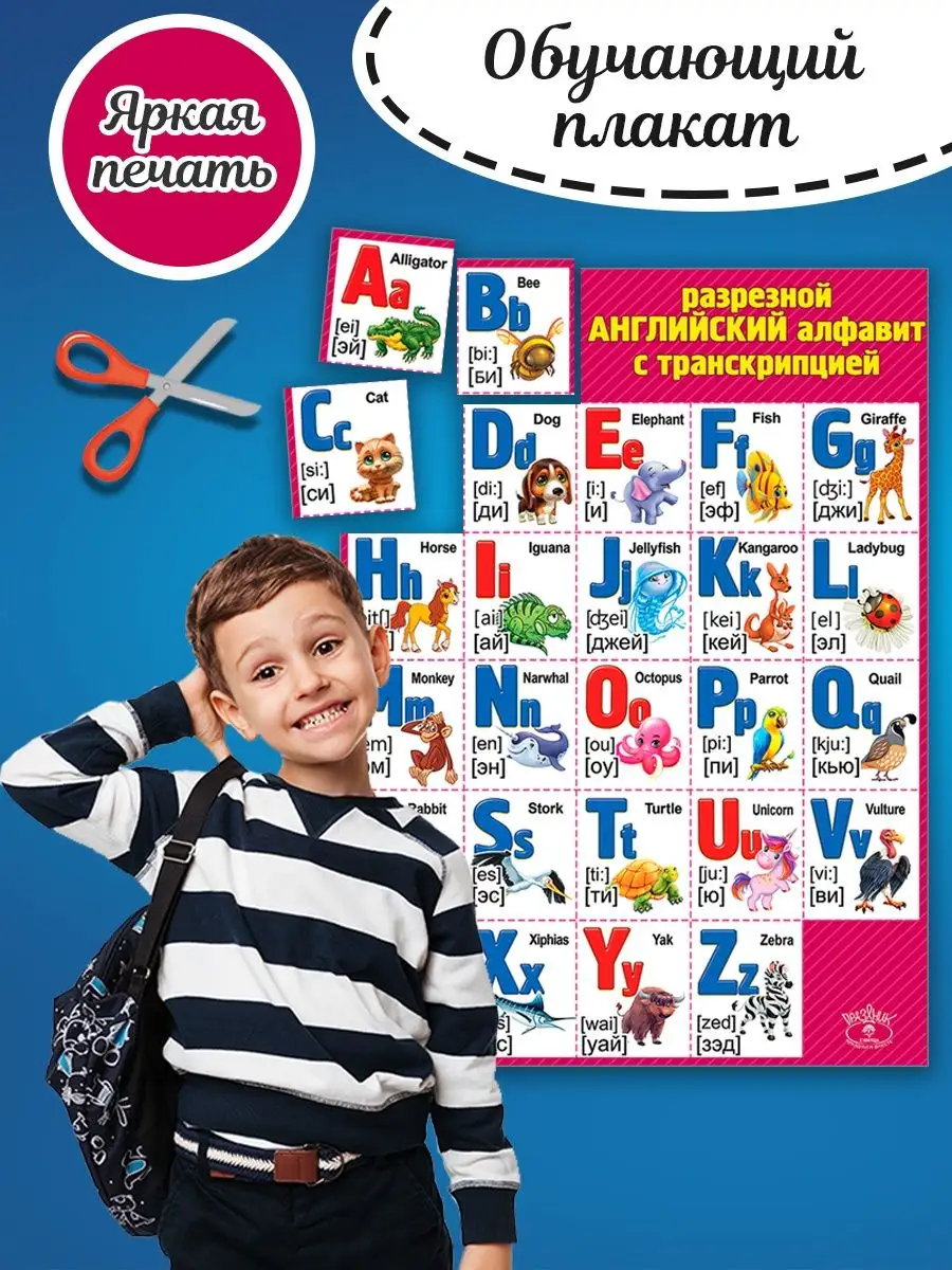 Плакат английский алфавит на стену