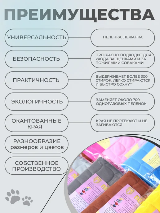 Пелёнка Многоразовые пелёнки для собак 70х90 см темно-серая, 60x40 см, фото 2