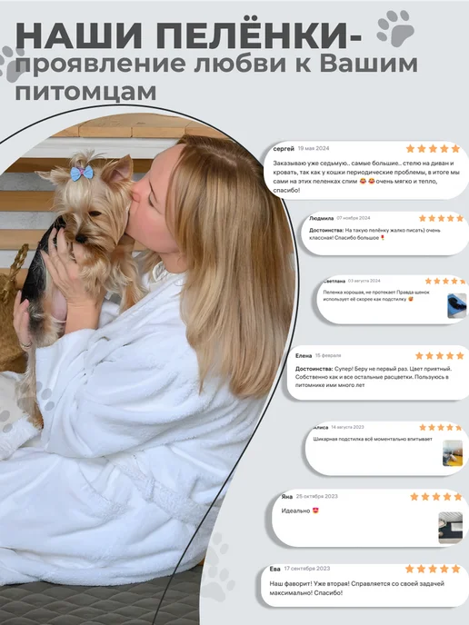 Пелёнка Многоразовые пелёнки для собак 70х90 см темно-серая, 60x40 см, фото 8