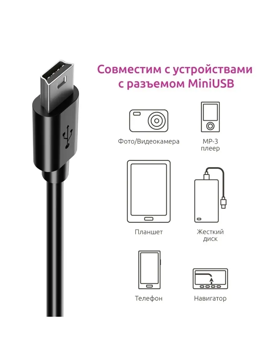 Кабель Mini USB/1А/зарядка для видеорегистратора OLMIO 43071179 купить в  интернет-магазине Wildberries