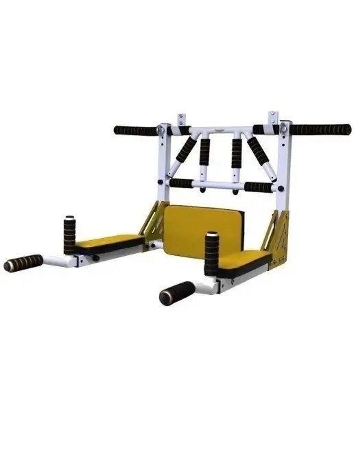 Sportlim Турник 3в1 для шведской стенки Бело-желтый, желтый, фото 4