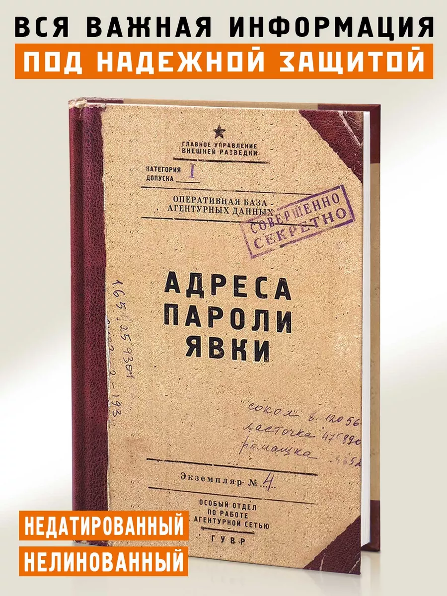 Записная книжка блокнот Адреса пароли явки Бюро находок 43111537 купить за  459 ₽ в интернет-магазине Wildberries