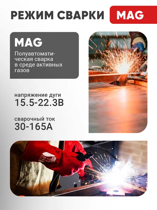 РЕСАНТА Сварочный полуавтомат САИПА-22В 165А MIG 5в1, черный, фото 7