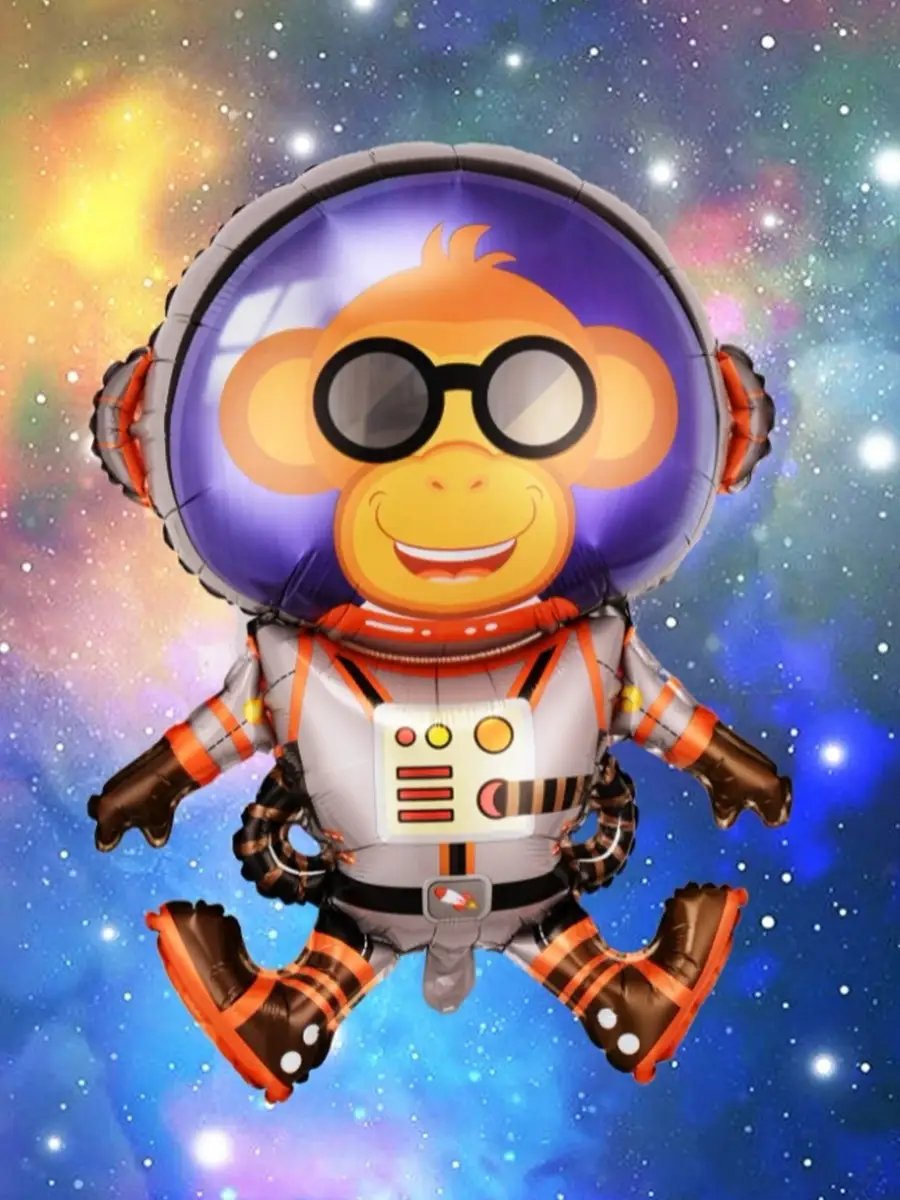 Воздушный шар космонавт из фольги, 1 шт