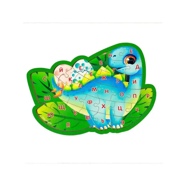 Пазл с алфавитом "Динозавр"/Детские пазлы/Развивающие пазлы